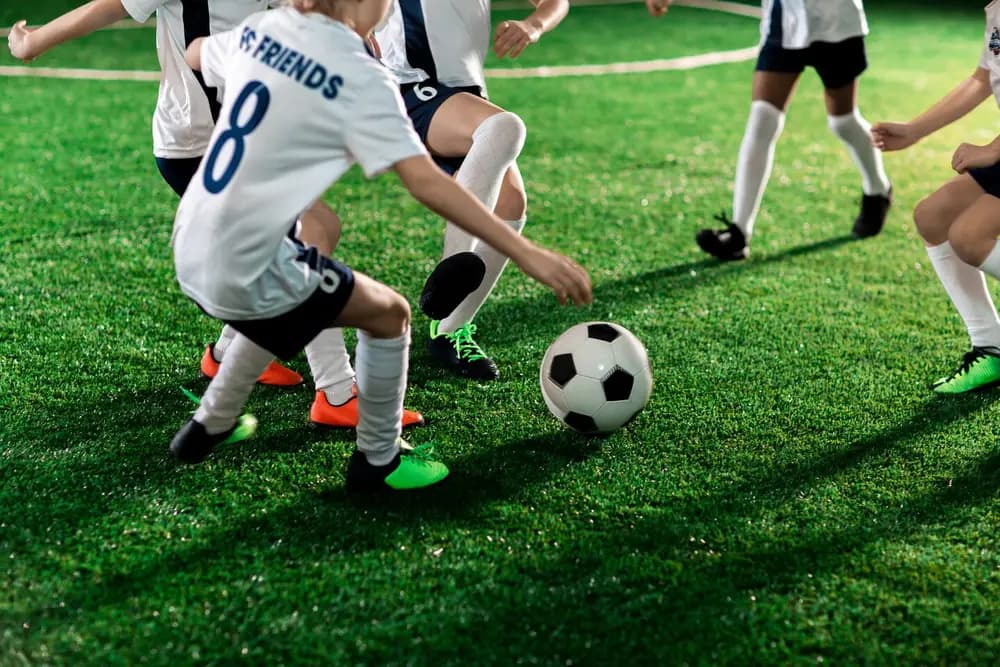 Kids playing soccer